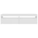 Comode TV cu lumini LED, 2 buc., alb, 75x35x40 cm - WALTI WALTI