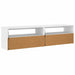 Comode TV cu lumini LED, 2 buc., alb, 75x35x40 cm - WALTI WALTI