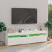Comode TV cu lumini LED, 2 buc., alb, 75x35x40 cm - WALTI WALTI