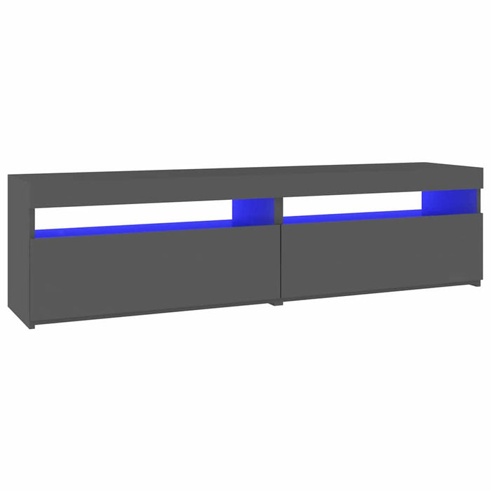 Comode TV cu lumini LED, 2 buc., gri, 75x35x40 cm WALTI