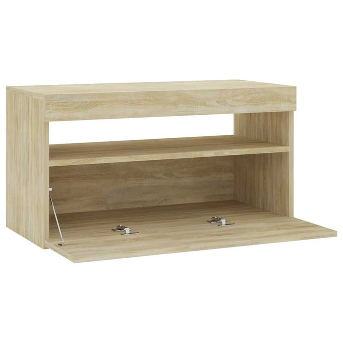 Comodă TV cu lumini LED, stejar sonoma, 75x35x40 cm - WALTI WALTI