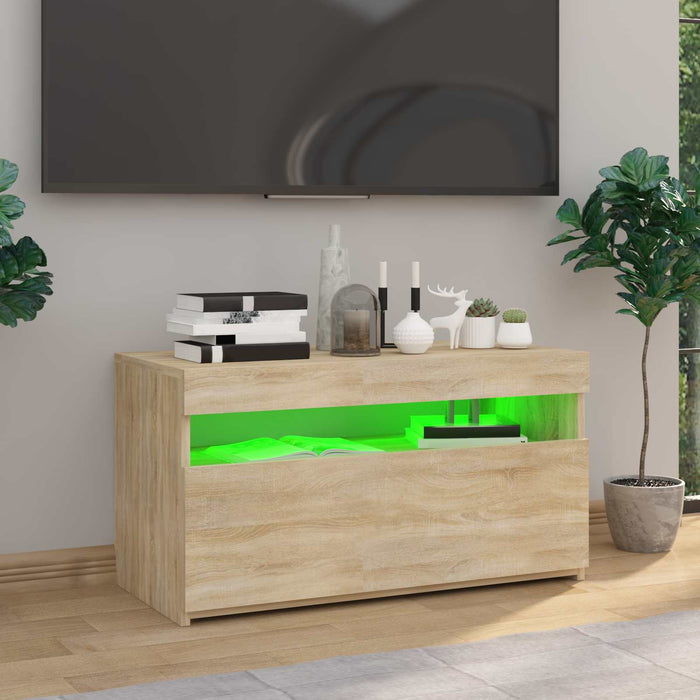 Comodă TV cu lumini LED, stejar sonoma, 75x35x40 cm - WALTI WALTI