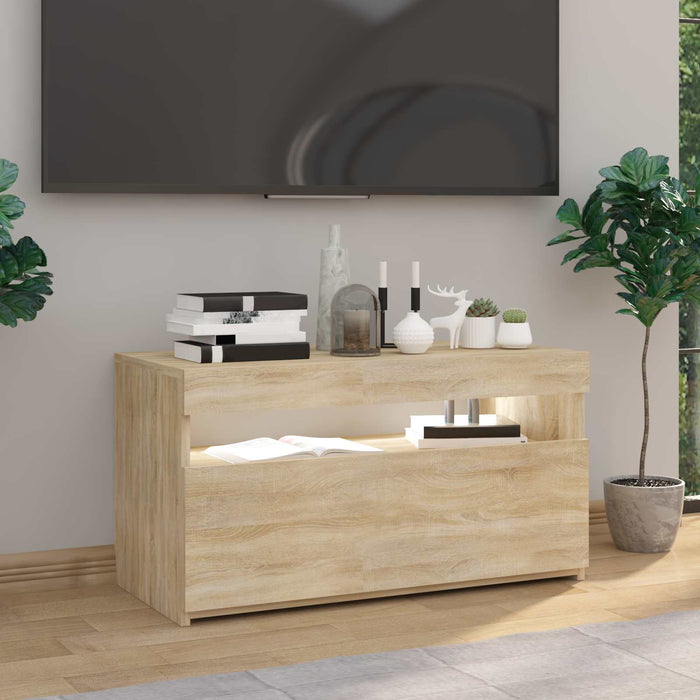 Comodă TV cu lumini LED, stejar sonoma, 75x35x40 cm - WALTI WALTI