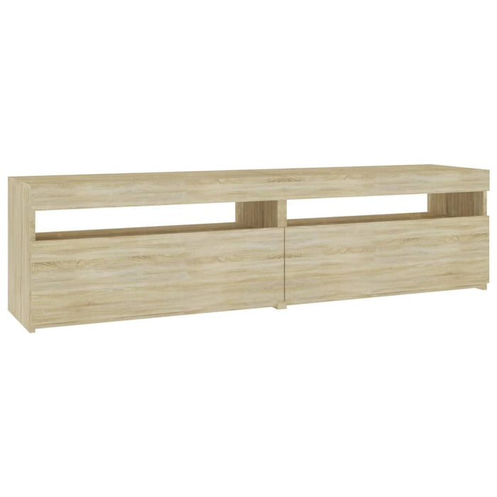 Comode TV cu lumini LED, 2 buc., stejar sonoma, 75x35x40 cm - WALTI WALTI