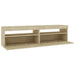 Comode TV cu lumini LED, 2 buc., stejar sonoma, 75x35x40 cm - WALTI WALTI