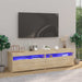 Comode TV cu lumini LED, 2 buc., stejar sonoma, 75x35x40 cm - WALTI WALTI