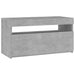 Comodă TV cu lumini LED, gri beton, 75x35x40 cm - WALTI WALTI
