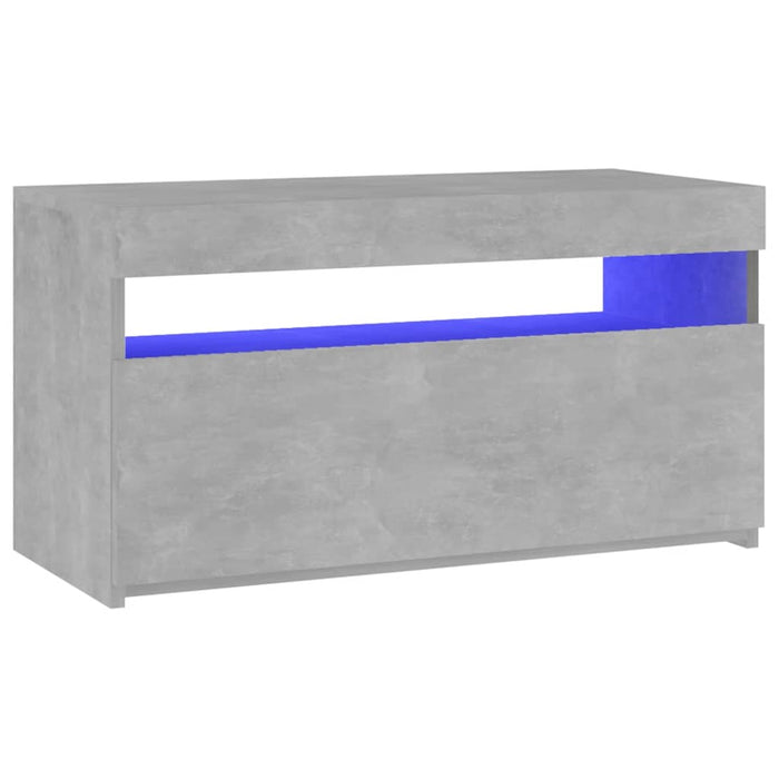 Comodă TV cu lumini LED, gri beton, 75x35x40 cm - WALTI WALTI