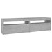 Comode TV cu lumini LED, 2 buc., gri beton, 75x35x40 cm - WALTI WALTI
