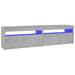 Comode TV cu lumini LED, 2 buc., gri beton, 75x35x40 cm - WALTI WALTI