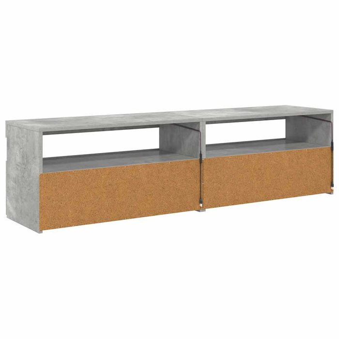 Comode TV cu lumini LED, 2 buc., gri beton, 75x35x40 cm - WALTI WALTI
