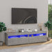 Comode TV cu lumini LED, 2 buc., gri beton, 75x35x40 cm - WALTI WALTI