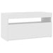 Comodă TV cu lumini LED, alb extralucios, 75x35x40 cm - WALTI WALTI