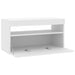 Comodă TV cu lumini LED, alb extralucios, 75x35x40 cm - WALTI WALTI