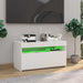 Comodă TV cu lumini LED, alb extralucios, 75x35x40 cm - WALTI WALTI