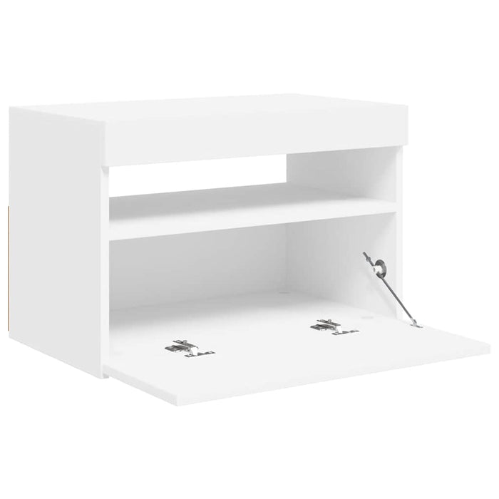 Comodă TV cu lumini LED, alb, 60x35x40 cm - WALTI WALTI