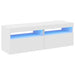 Comode TV cu lumini LED, 2 buc., alb, 60x35x40 cm - WALTI WALTI