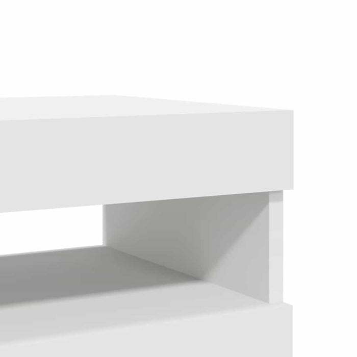 Comode TV cu lumini LED, 2 buc., alb, 60x35x40 cm - WALTI WALTI