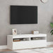 Comode TV cu lumini LED, 2 buc., alb, 60x35x40 cm - WALTI WALTI