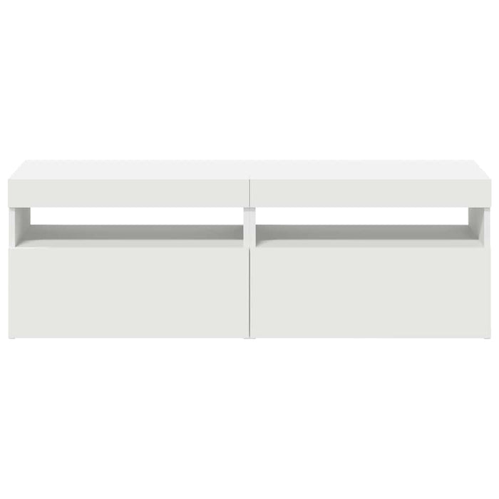 Comode TV cu lumini LED, 2 buc., alb, 60x35x40 cm - WALTI WALTI
