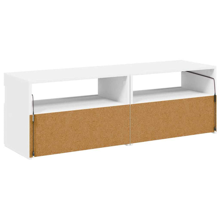 Comode TV cu lumini LED, 2 buc., alb, 60x35x40 cm - WALTI WALTI