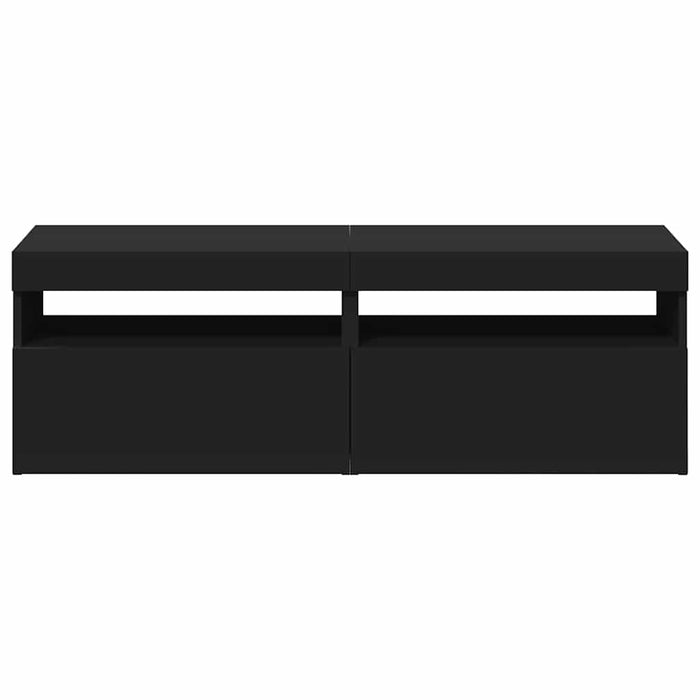Comode TV cu lumini LED, 2 buc., negru, 60x35x40 cm WALTI