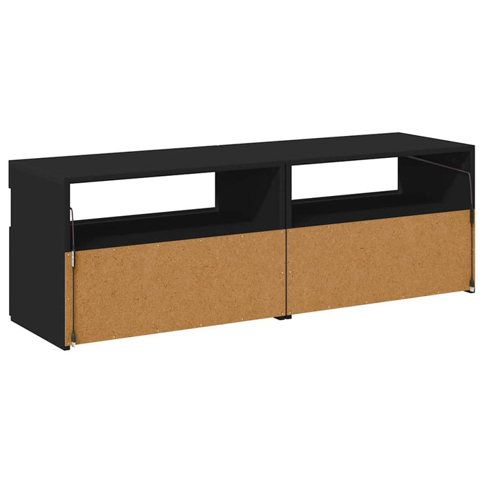 Comode TV cu lumini LED, 2 buc., negru, 60x35x40 cm WALTI
