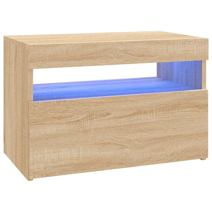 Comodă TV cu lumini LED, stejar Sonoma, 60x35x40 cm - WALTI WALTI