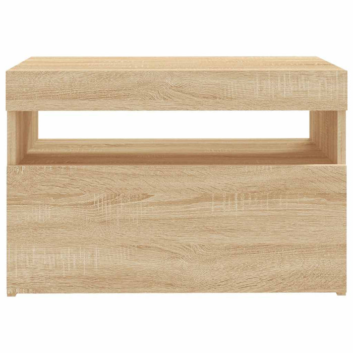 Comodă TV cu lumini LED, stejar Sonoma, 60x35x40 cm - WALTI WALTI