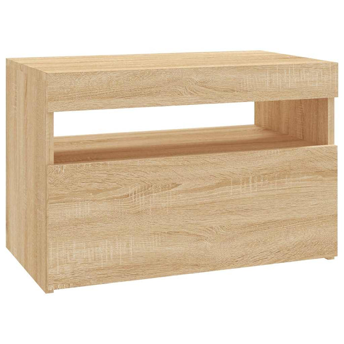 Comodă TV cu lumini LED, stejar Sonoma, 60x35x40 cm - WALTI WALTI
