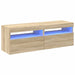 Comode TV cu lumini LED, 2 buc., stejar Sonoma, 60x35x40 cm - WALTI WALTI