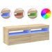 Comode TV cu lumini LED, 2 buc., stejar Sonoma, 60x35x40 cm - WALTI WALTI