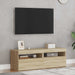 Comode TV cu lumini LED, 2 buc., stejar Sonoma, 60x35x40 cm - WALTI WALTI
