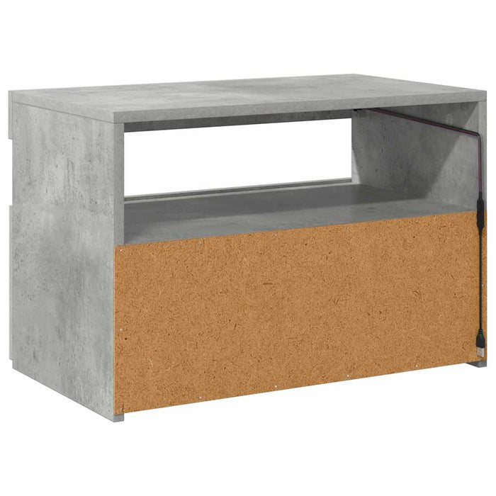 Comodă TV cu lumini LED, gri beton, 60x35x40 cm - WALTI WALTI