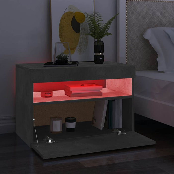 Comodă TV cu lumini LED, gri beton, 60x35x40 cm - WALTI WALTI