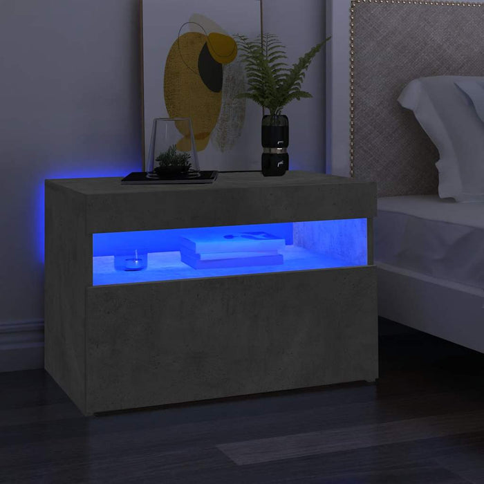 Comodă TV cu lumini LED, gri beton, 60x35x40 cm - WALTI WALTI