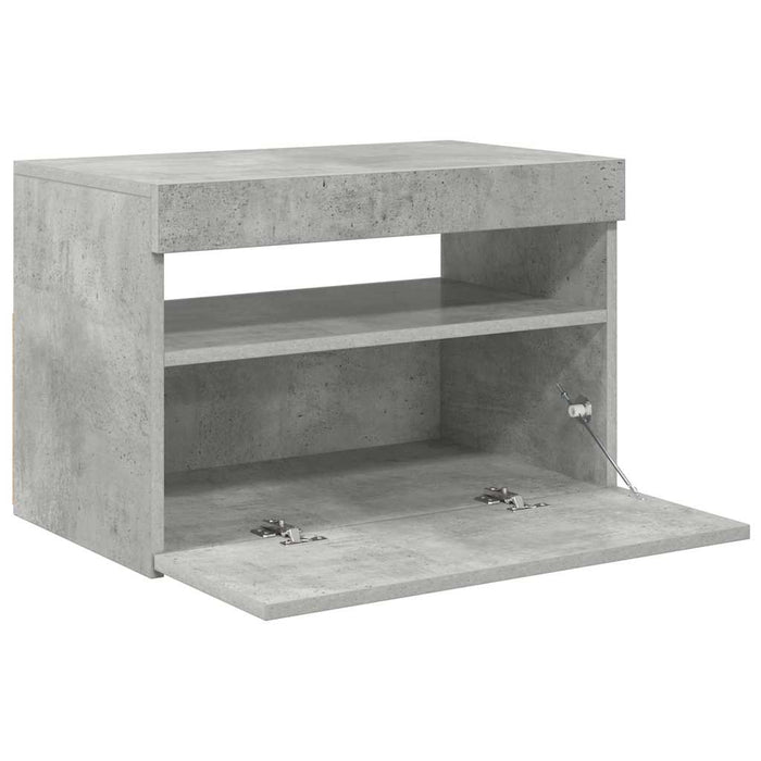 Comodă TV cu lumini LED, gri beton, 60x35x40 cm - WALTI WALTI