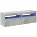 Comode TV cu lumini LED, 2 buc., gri beton, 60x35x40 cm - WALTI WALTI