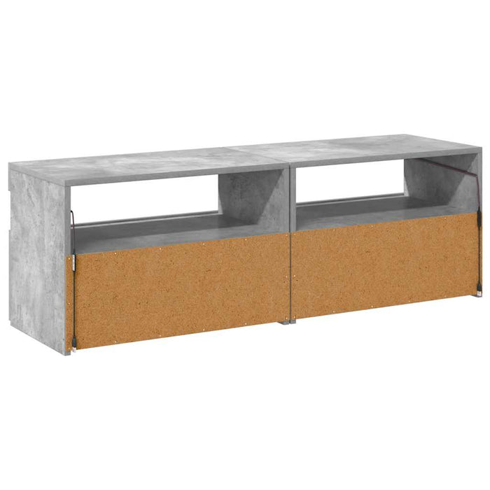 Comode TV cu lumini LED, 2 buc., gri beton, 60x35x40 cm - WALTI WALTI