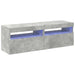 Comode TV cu lumini LED, 2 buc., gri beton, 60x35x40 cm - WALTI WALTI
