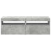 Comode TV cu lumini LED, 2 buc., gri beton, 60x35x40 cm - WALTI WALTI