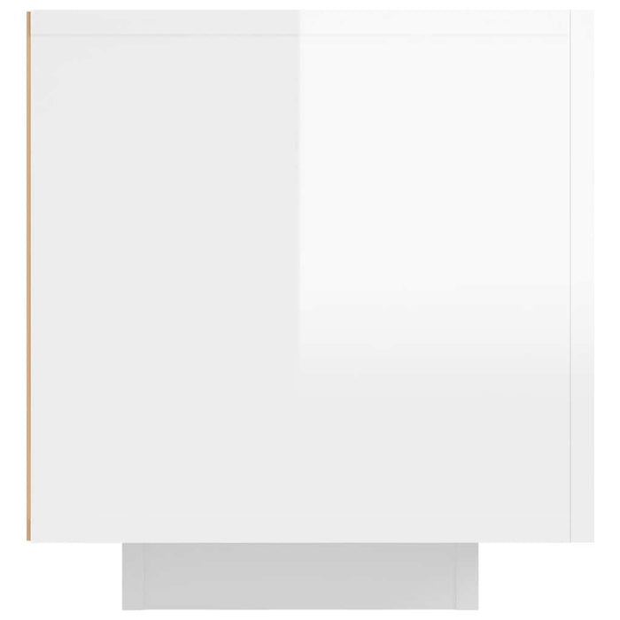 Comodă TV cu lumini LED, alb extralucios, 160x35x40 cm WALTI