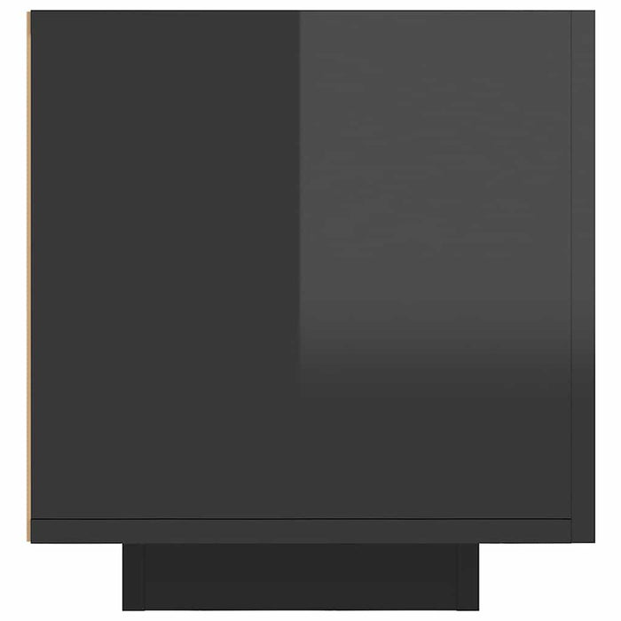 Comodă TV cu lumini LED, negru extralucios, 160x35x40 cm WALTI