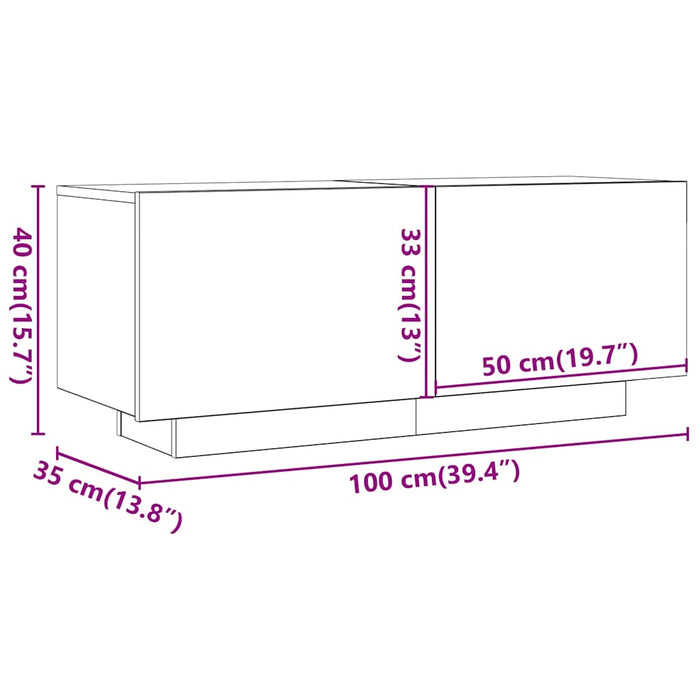 Comodă TV, stejar sonoma, 100x35x40 cm, lemn prelucrat - WALTI WALTI