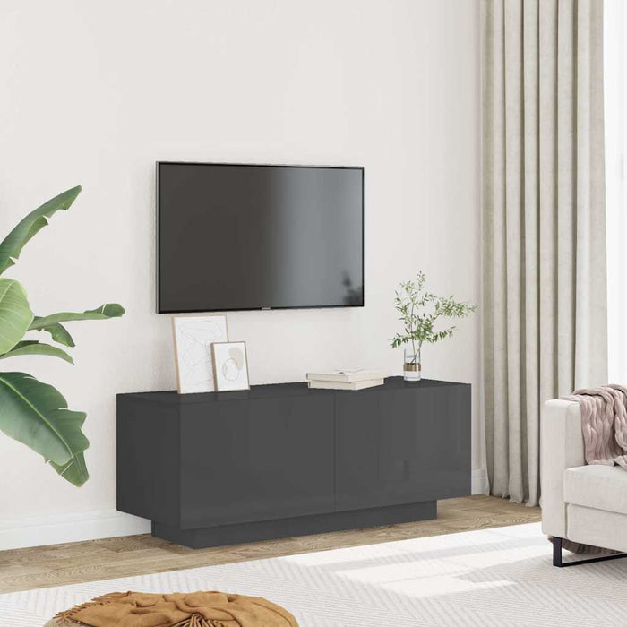 Comodă TV, gri extralucios, 100x35x40 cm, PAL WALTI