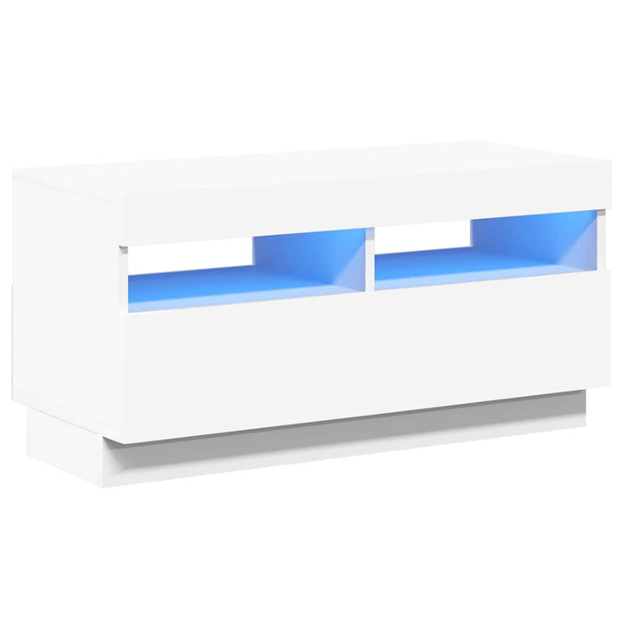 Comodă TV cu lumini LED, alb, 80x35x40 cm - WALTI WALTI