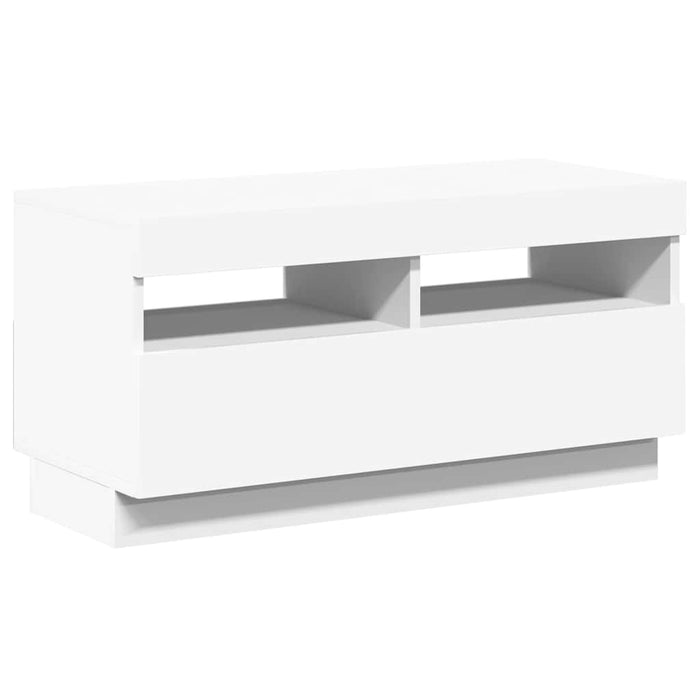Comodă TV cu lumini LED, alb, 80x35x40 cm - WALTI WALTI
