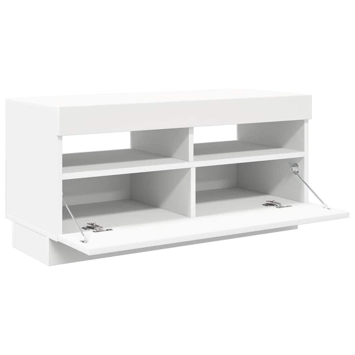 Comodă TV cu lumini LED, alb, 80x35x40 cm - WALTI WALTI