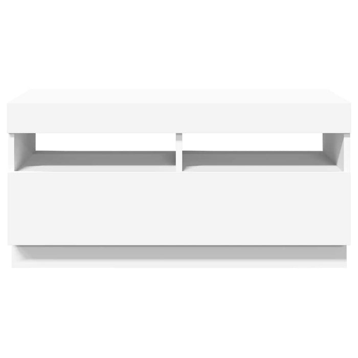 Comodă TV cu lumini LED, alb, 80x35x40 cm - WALTI WALTI