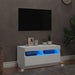 Comodă TV cu lumini LED, alb, 80x35x40 cm - WALTI WALTI